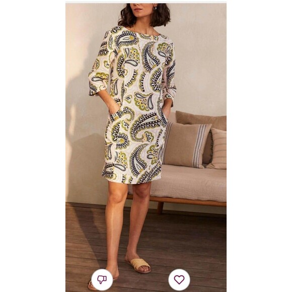 Boden Dresses & Skirts - BODEN 100 % LINEN paisley casual resort mini pockets dress 2P